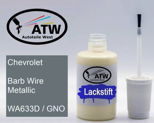 Chevrolet, Barb Wire Metallic, WA633D / GNO: 20ml Lackstift, von ATW Autoteile West.